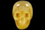 Realistic, Polished Yellow Aventurine Skull #116813-1